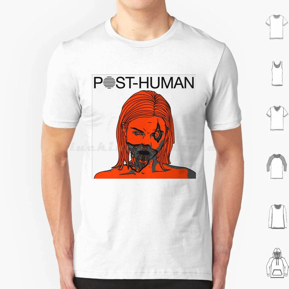 Футболка с надписью «Post-Human» для мужчин, женщин и детей, 6xl