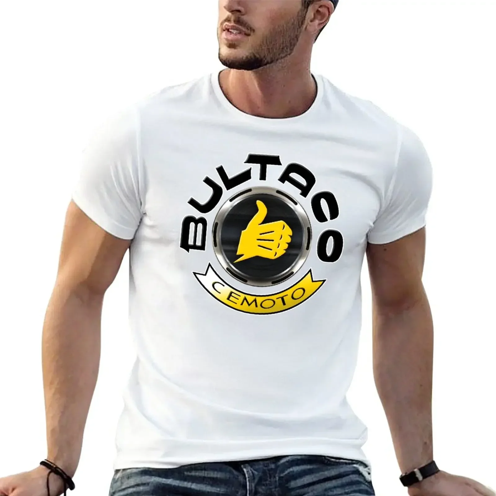 Фото BULTACO SHERPA METRALLA Мужская Хлопковая Футболка Повседневная Спортивная Брендовая Уличная Одежда С Принтом Высококачествен... №5
