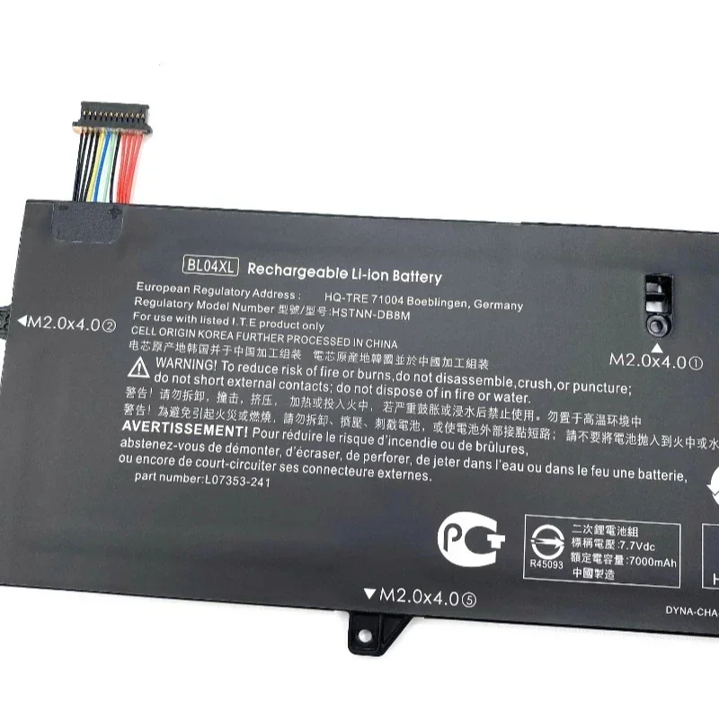 Новый аккумулятор для ноутбука BL04XL, 56,2 Втч для HP EliteBook X360 1040 G5 G6 серии HSTNN-UB7N HSTNN-DB8M L07041-855 L07353-2C1 L07353-241