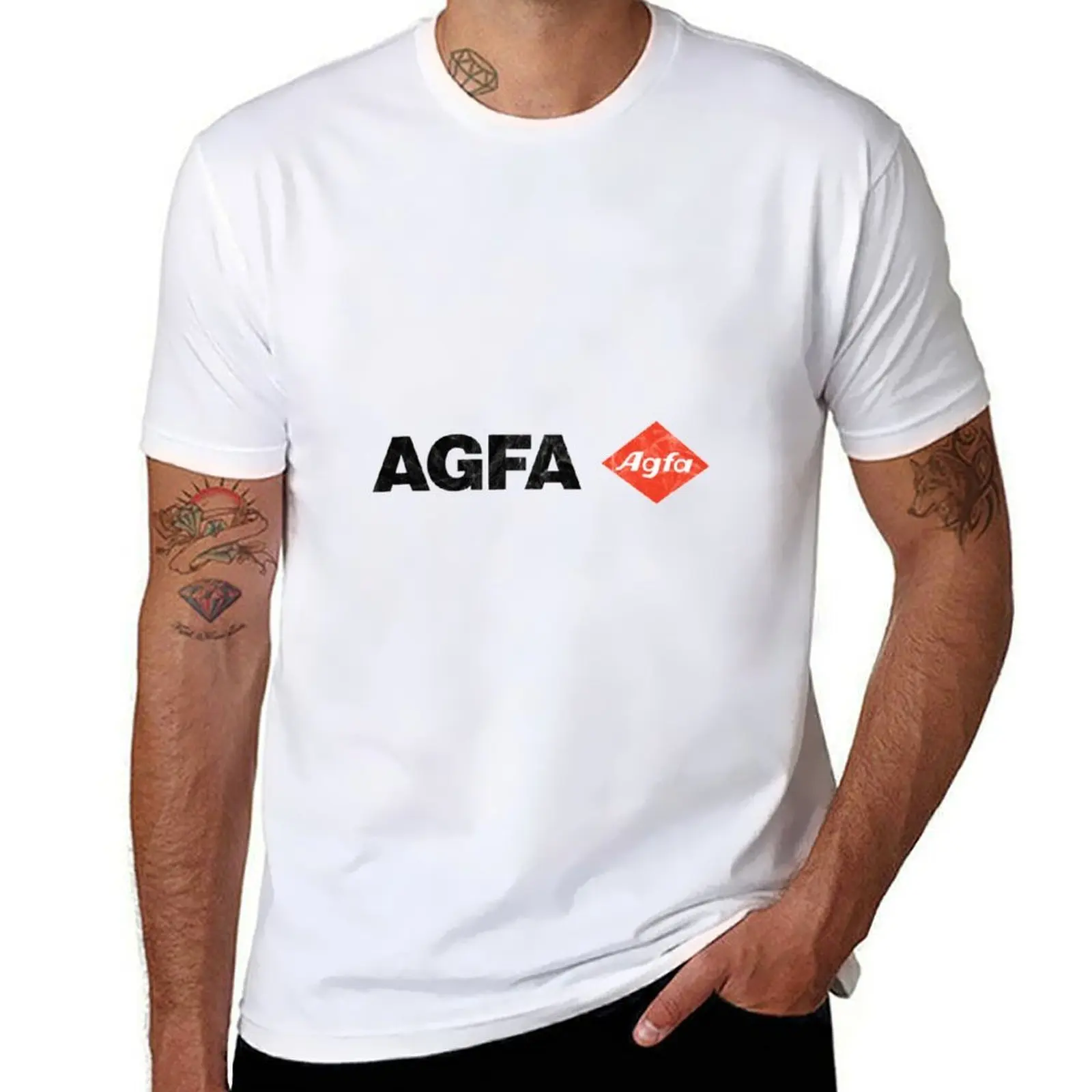 Футболка Agfa Film Retro Logo--1 для мужчин, винтажная мужская футболка с рисунком, футболка