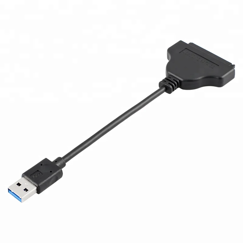 Черный кабель-адаптер USB 3.0-SATA длиной 20 см, совместимый 2,5-дюймовый преобразователь драйвера жесткого диска SATA III SATA в USB 3.0