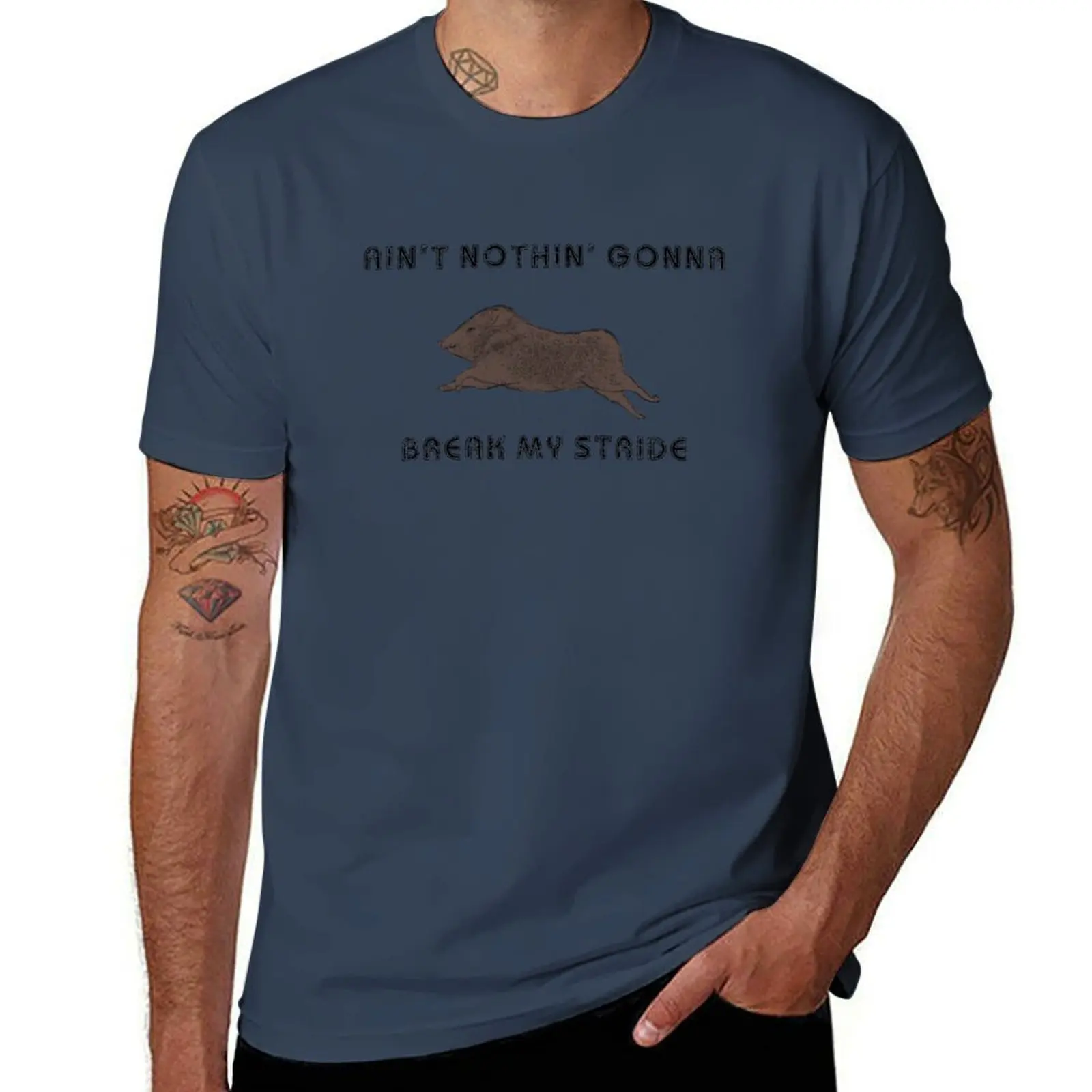 Футболка Nothin Gonna Break My Stride Running Javelina, мужские роскошные футболки с аниме, футболка большого размера