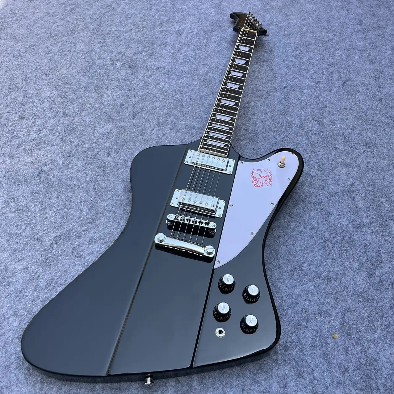 6-струнная электрогитара Firebird, корпус ксилофона с сердечком персикового цвета, быстрая доставка AA