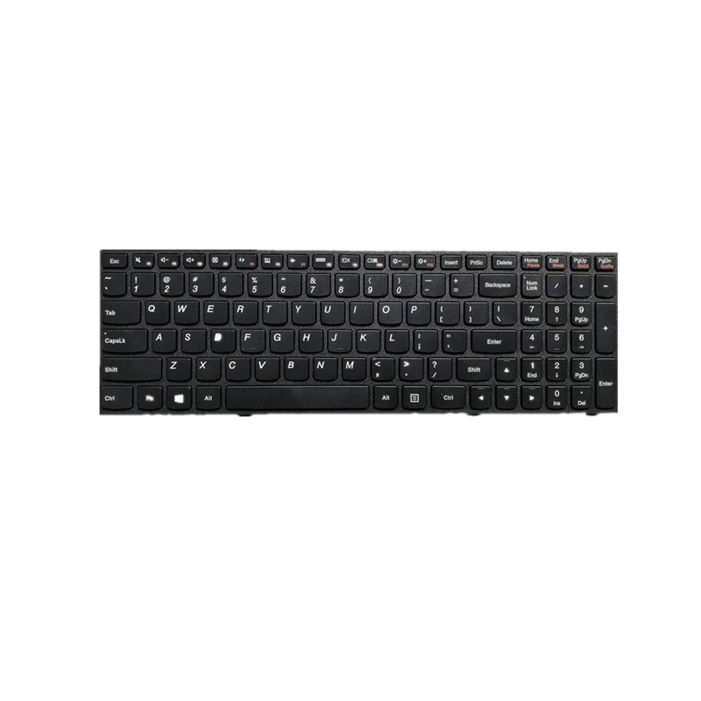 Новая сменная клавиатура для ноутбука LENOVO B70-80 B71-80, цвет черный, с черной рамкой, без подсветки, американская английская раскладка