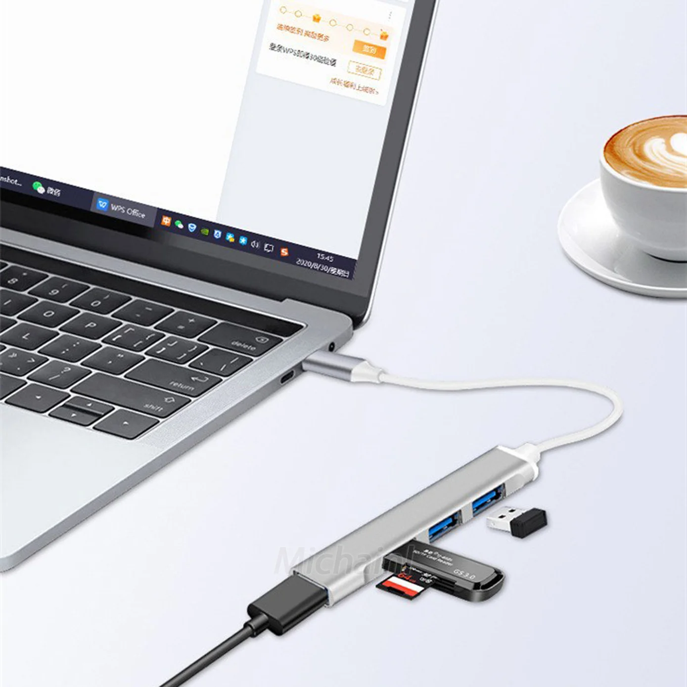 4 порта USB 3,0 Hub USB Hub Высокоскоростной разветвитель типа c 5 Гбит/с для ПК Компьютерные аксессуары для Xiaomi Lenovo Macbook Pro Аксессуары