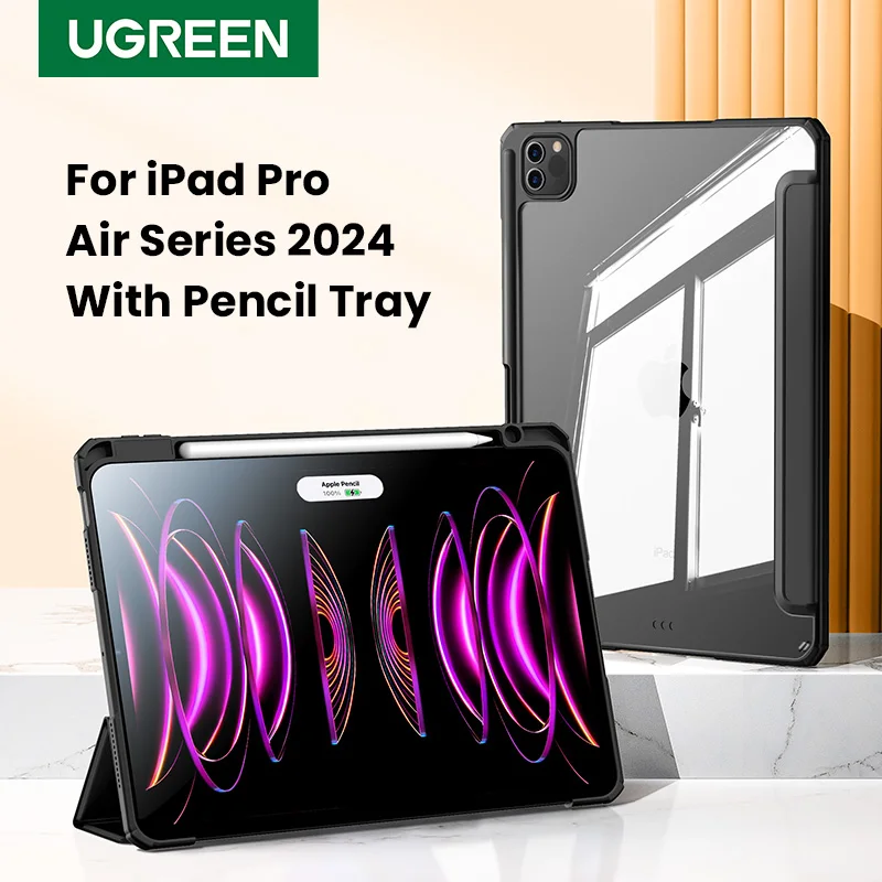 Защитный чехол UGREEN для iPad Pro 13 11 2024 Air 13 2024, умный чехол с застежкой и держателем для карандашей