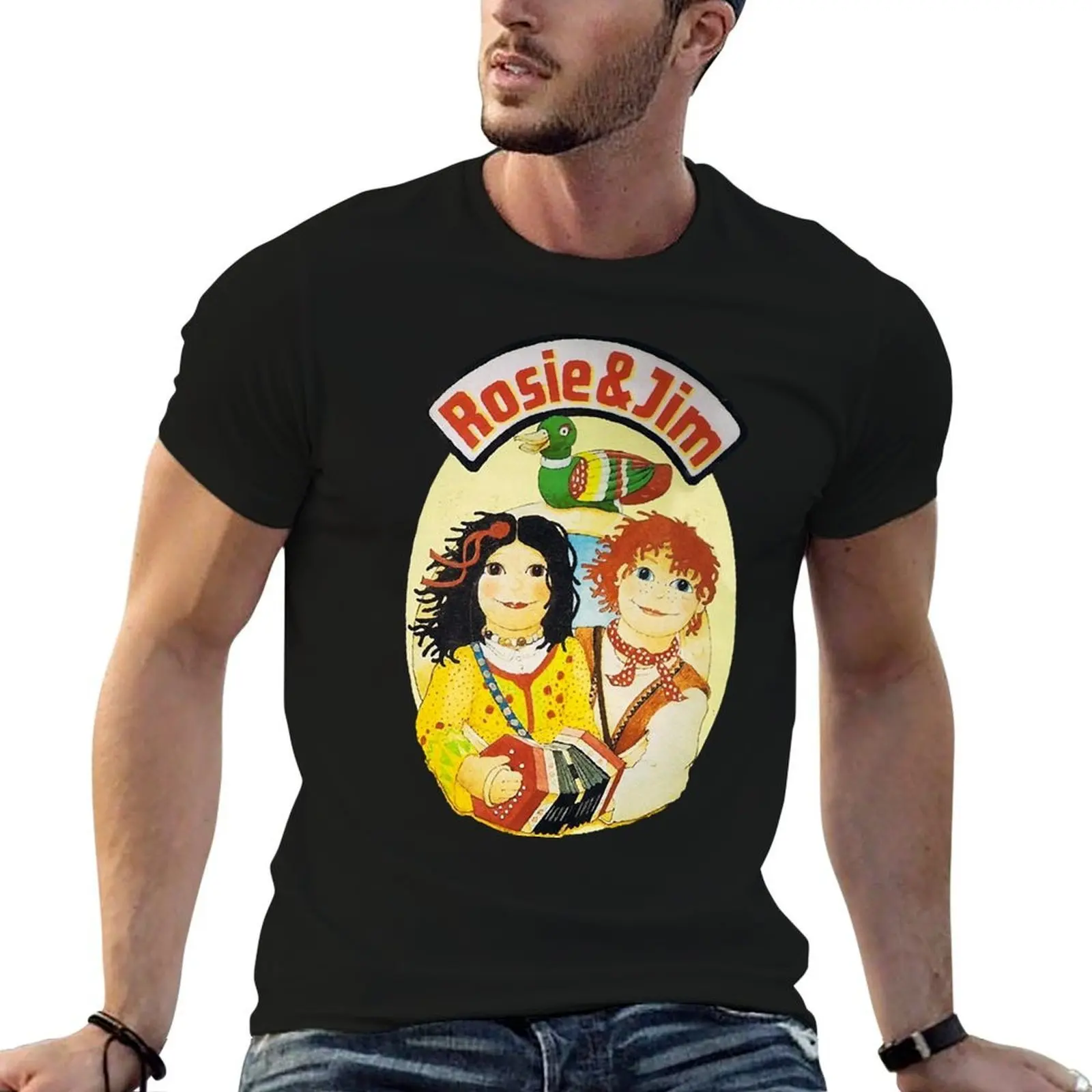 Футболка Rosie and Jim rag dolls, футболки для мужчин, забавные футболки с рисунком для мужчин, хлопковая футболка