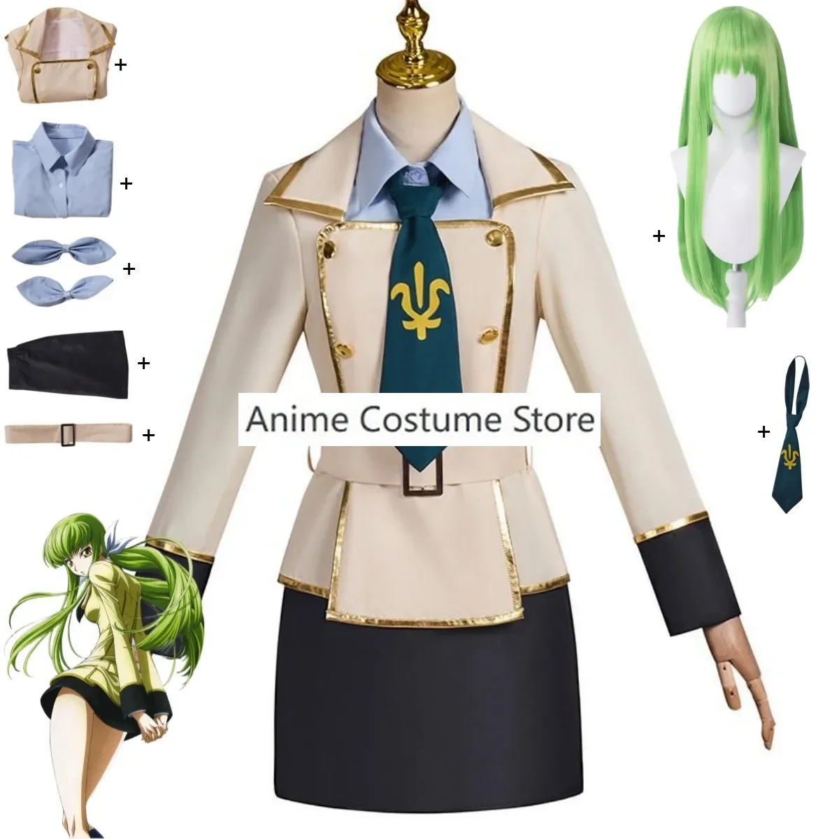 Аниме код GEASS Lelouch of The Rebellion Milly Ashford Shirley Fenette C.C. Женская школьная форма, парик, костюм
