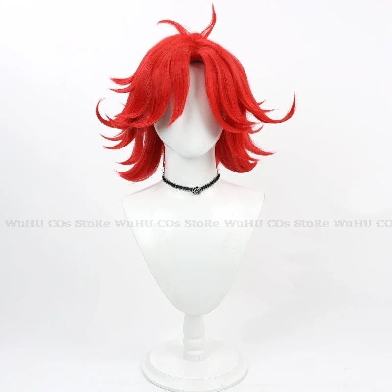 ReadyStock-Hazbin Косплей Hotel Niffty Косплей Парик Niffty Красный Парик Женщины Мужчины Хэллоуин Косплей Парик