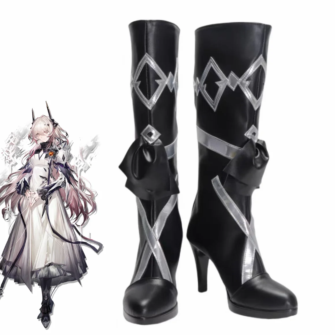 Игра Arknights Theresa Civilight Eterna Обувь для косплея Сапоги Аниме Женская обувь для Хэллоуина и Рождества