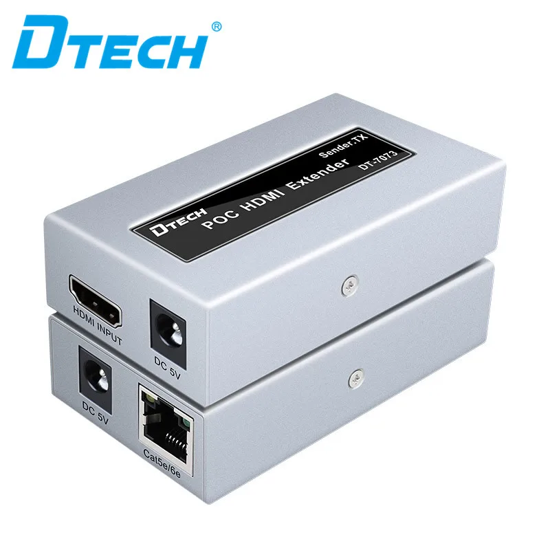 Фото Удлинитель POC HDMI 50 м 1080P при 60 Гц через CAT5e/6e 28AWG DC5V/1A YUV 4:4 225 МГц/2,5 Гбит/с HDMI-удлинитель для компьютерного монитора №5