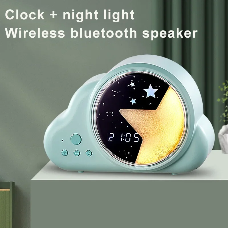 Беспроводной Bluetooth-динамик, часы, ночная планшетофон, стереозвук Hi-Fi, качественный Настольный звуковой бокс, особый подарок