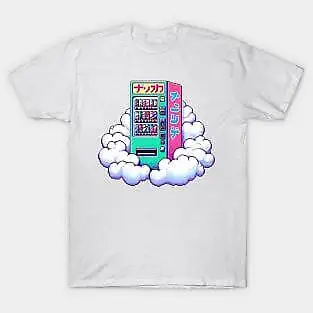 Торговый автомат Pixel Art Vaporwave в стиле ретро 80-90-х, летняя футболка унисекс, хлопковая модная одежда для пары