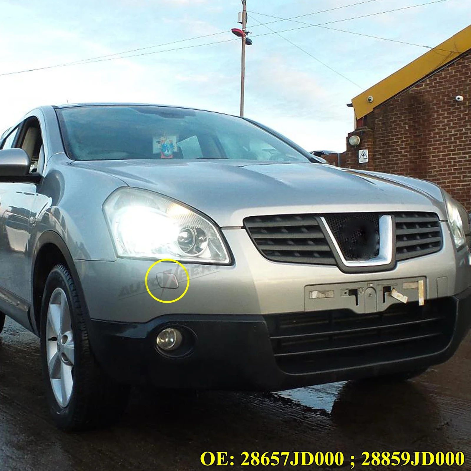 Фото Крышка форсунки омывателя фар Loki J 28658JD000 28858JD000 для Nissan Qashqai Dualis J10 2006-2010, правая и левая передняя головка бампера №5