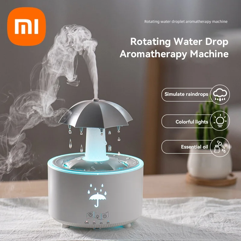 Xiaomi увлажнитель воздуха капля дождя машина для ароматерапии диффузор эфирного масла домашний настольный вращающийся увлажнитель воздуха с каплями воды