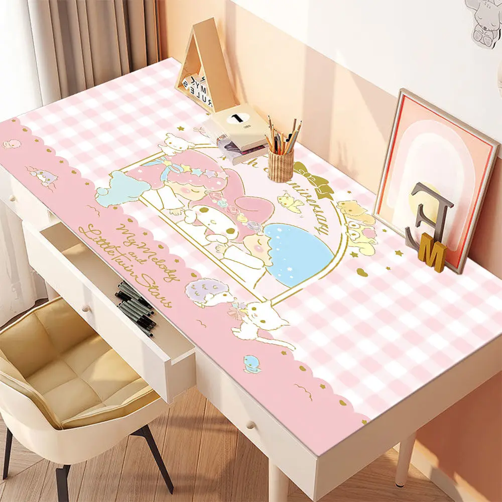 Фото Sanrio Kawaii аниме Kuromi My Melody коврик для стола девушка сердце милый мультфильм понравило маленькие двойные звезды бесстильная скатерть детский подарок №5