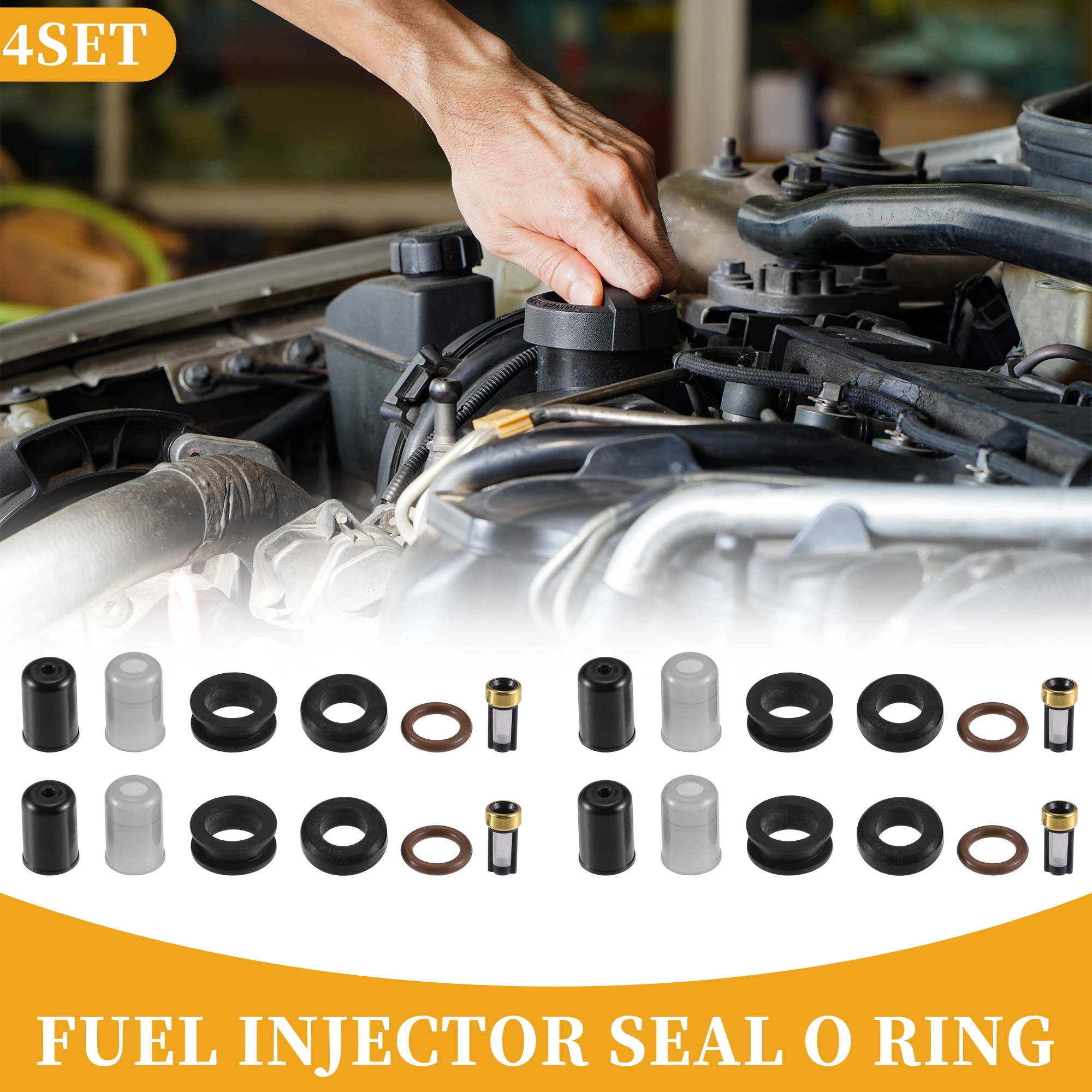 UXCELL уплотнение топливной форсунки O Ring для Toyota Corolla MR2 NBR Rubber Black 4 набора