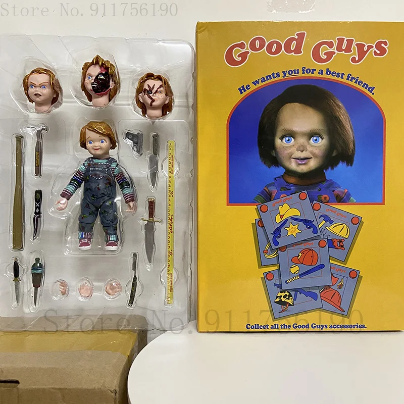 Фото NECA Good Guys CHUCKY Childs Play Scary Ultimate Bride of Chucky ПВХ Фигурка Коллекционная модель игрушки Кукла ужасов в подарок 10 см №5