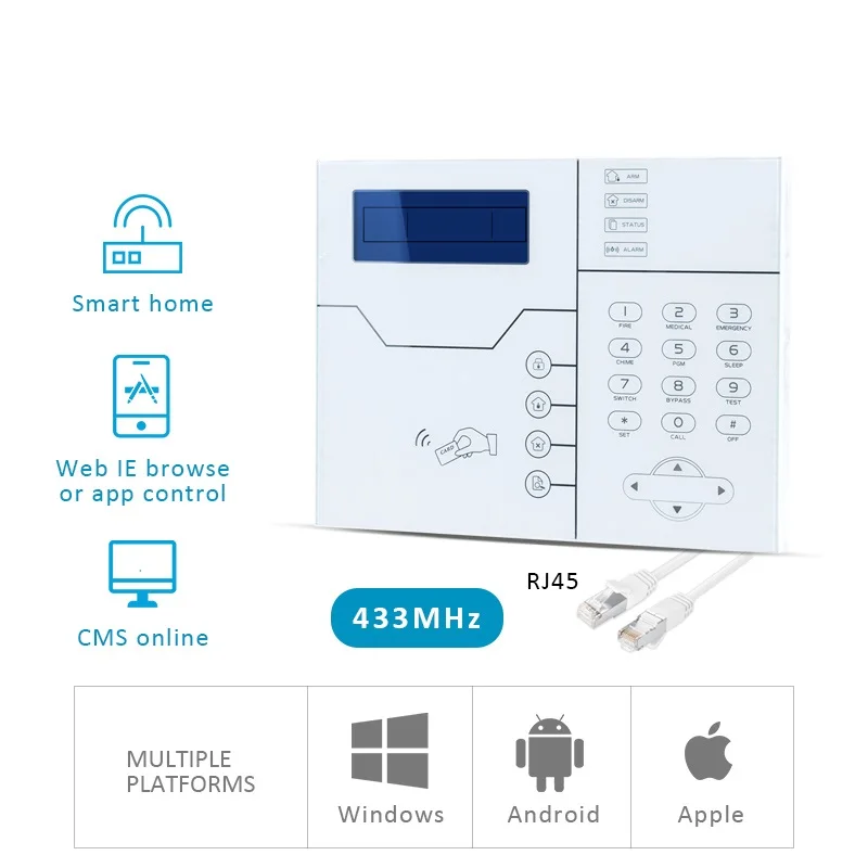 Focus ST-VGT Беспроводной TCP IP GSM комплект сигнализации для домашней системы безопасности Французский/английский PIR датчик движения Датчик двери для умной жизни Аварийный сигнал