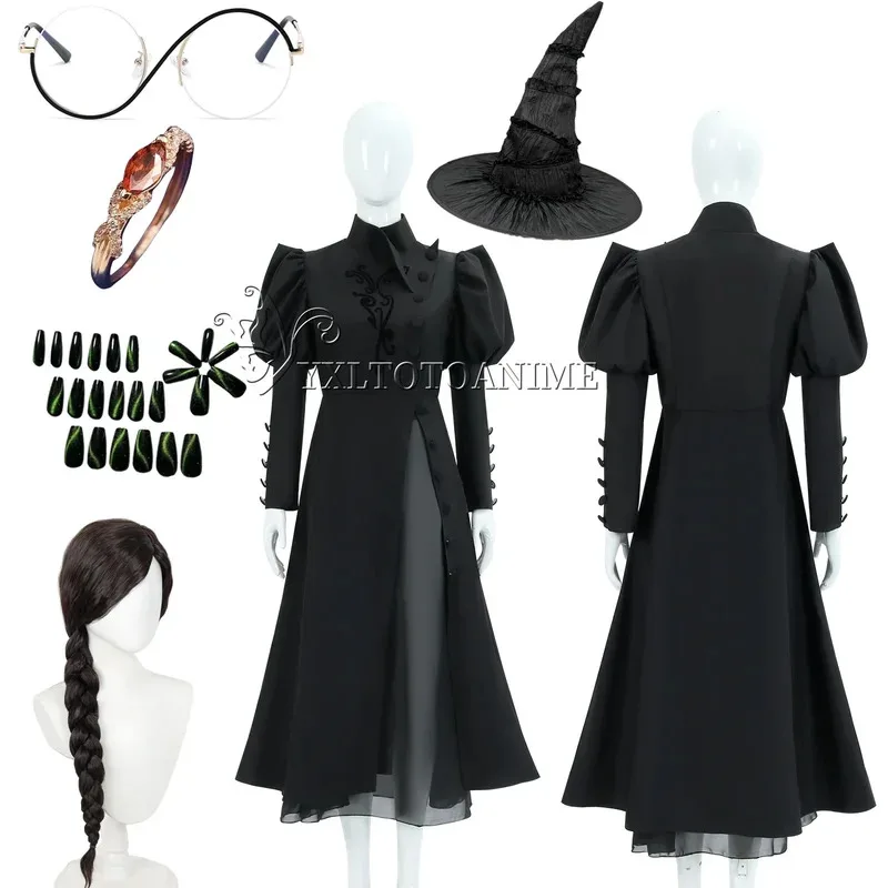 Костюм для косплея Wicked Elphaba, парик, очки, головные уборы для взрослых, карнавальное кольцо на Хэллоуин, аксессуары для костюмов, реквизит