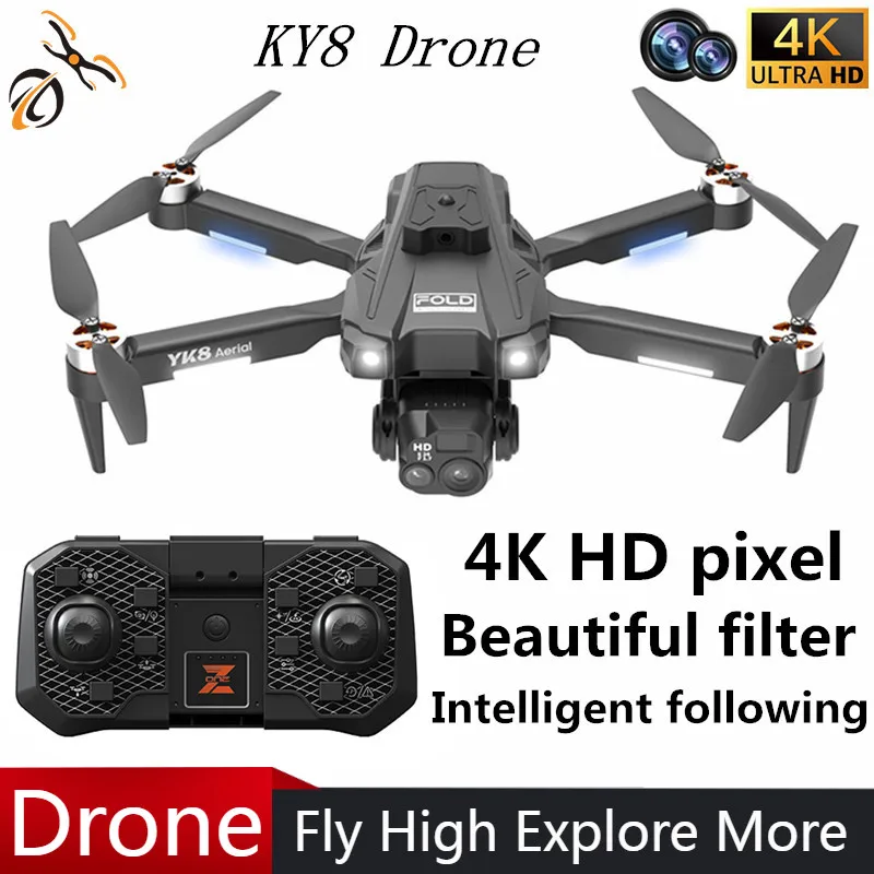 НОВЫЙ профессиональный бесщеточный двигатель YK8 Drone 4K HD 360° ° Предотвращение препятствий 5G WIFI аэрофотосъемка складной радиоуправляемый квадрокоптер игрушки