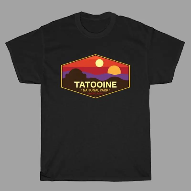 Мужская черная футболка Tatooine National Park, размеры от S до 3XL