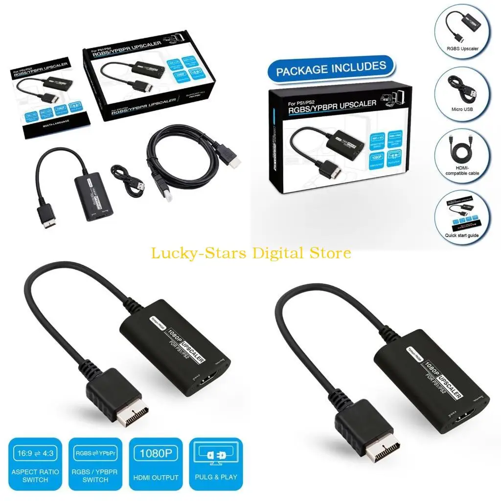 T3EE для PS1 Converter RGB-IPBPR UPSCALER 16: 9/4: 3 Адаптер переключения соотношения сторон