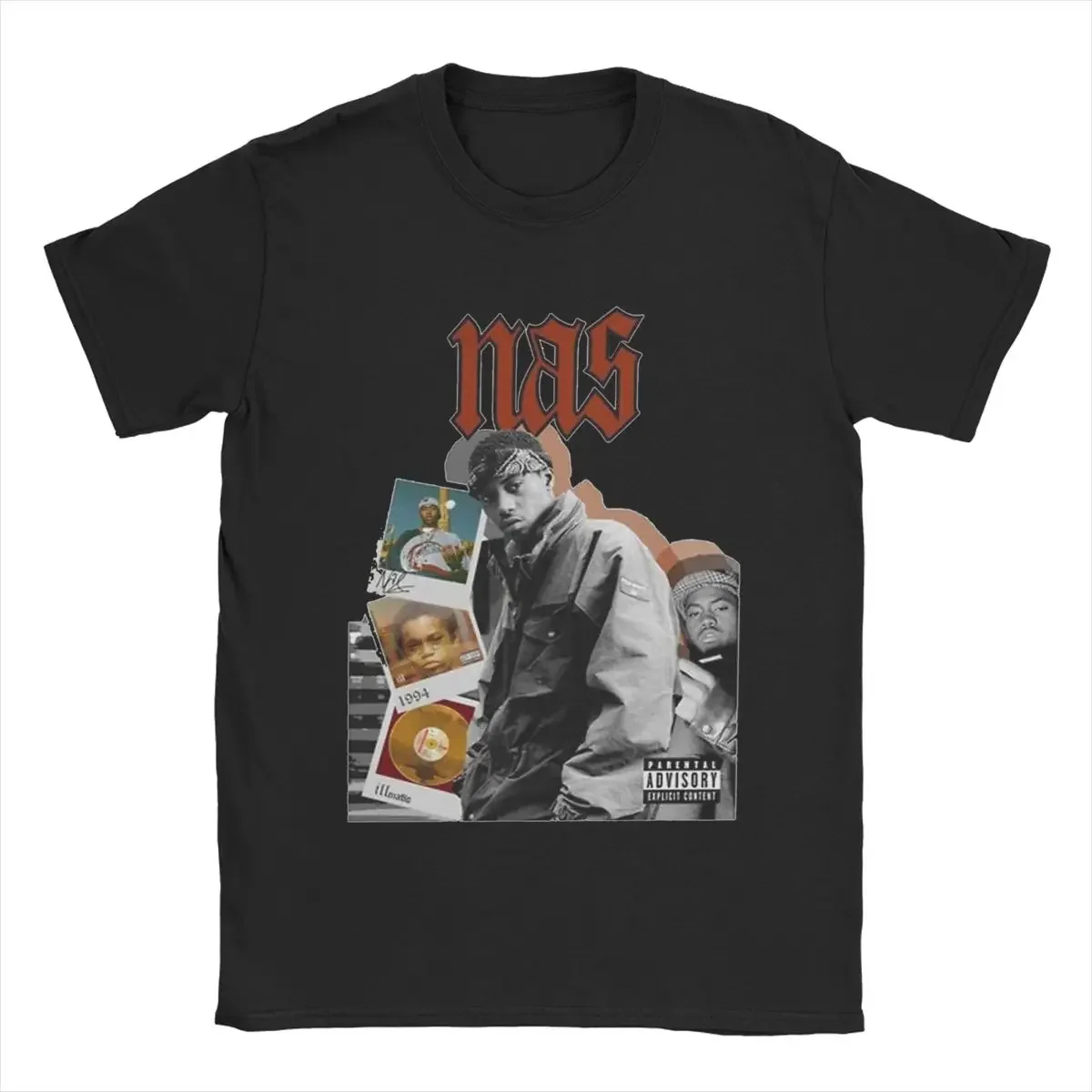Фото Летняя мужская и женская футболка Illmatic Nas Rapper, одежда, хлопковые топы в стиле хип-хоп, Винтажная Футболка №3