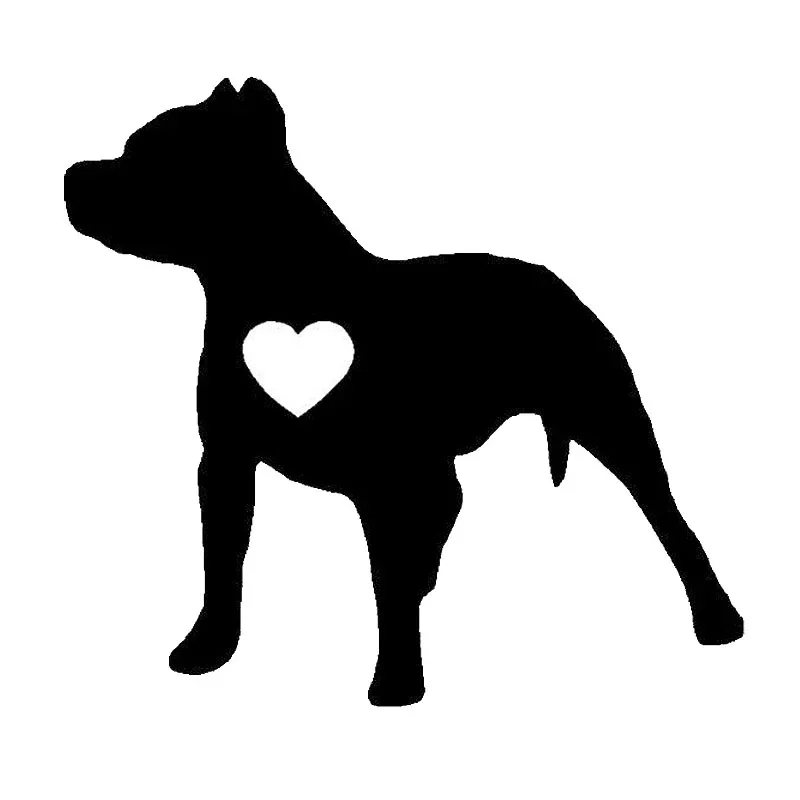 Милые Мультяшные виниловые наклейки «I Love My Pitbull», модное украшение для окна, автомобильная наклейка черного/серебряного цвета, 12,9*11,9 см