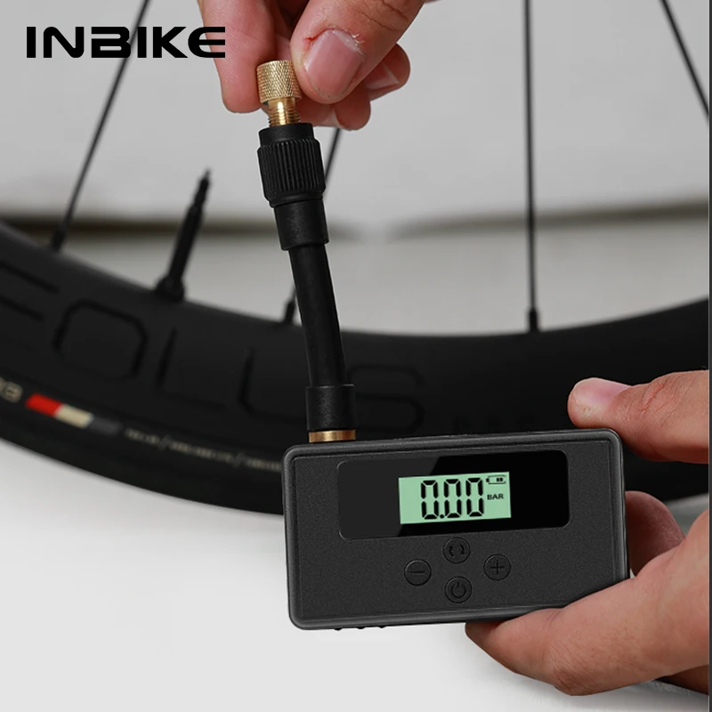 INBIKE мини-велосипедный надувной насос, электрический светодиодный дисплей, насос для велосипедных шин, 150 фунтов на квадратный дюйм, клапаны Presta Schrader, аксессуары для велоспорта MTB