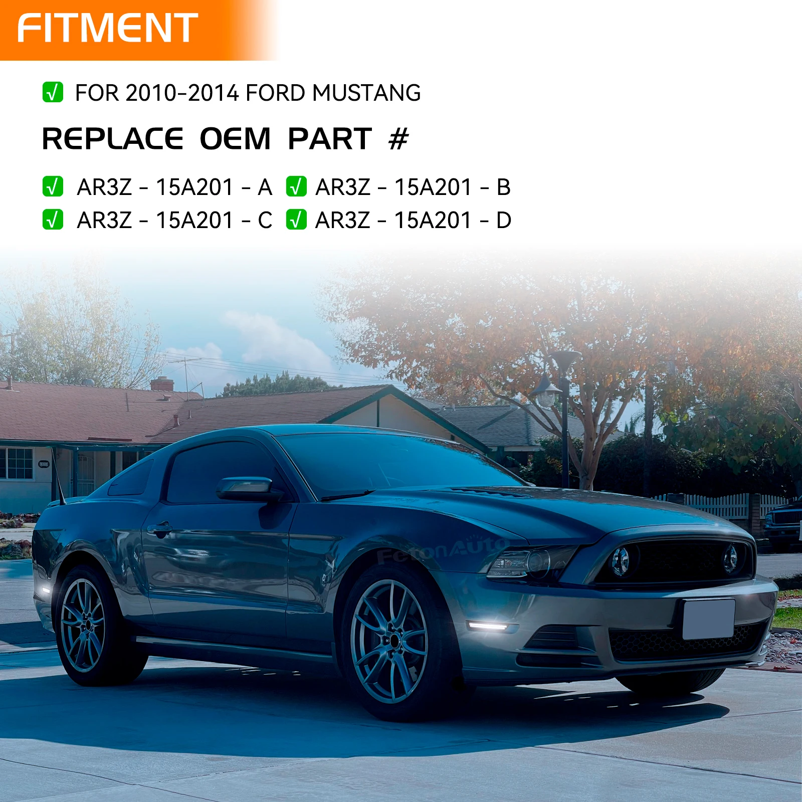 4 шт., задние и задние габаритные огни для Ford Mustang 2010-2014 (art.: 3920c736259e6) - 3920c736259e6