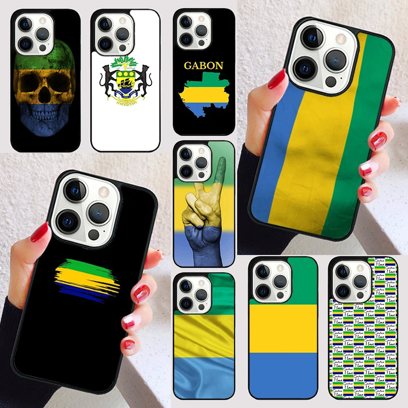 Чехол с габонским флагом для iPhone 15 13 12 11 14 Pro Max Mini X XR XS Max SE 2020 7 8 15 Plus, чехол для телефона