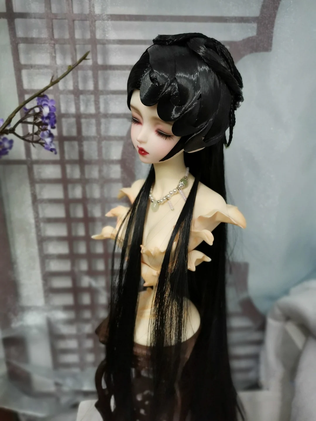 Фото 1/6 1/4 1/3 Древний костюм BJD Парик Аксессуары для кукол Hanfu Стайлинг волос Ретро парики для BJD/SD YOSD MSD SD13 Big Girl SSDF C1623 №5