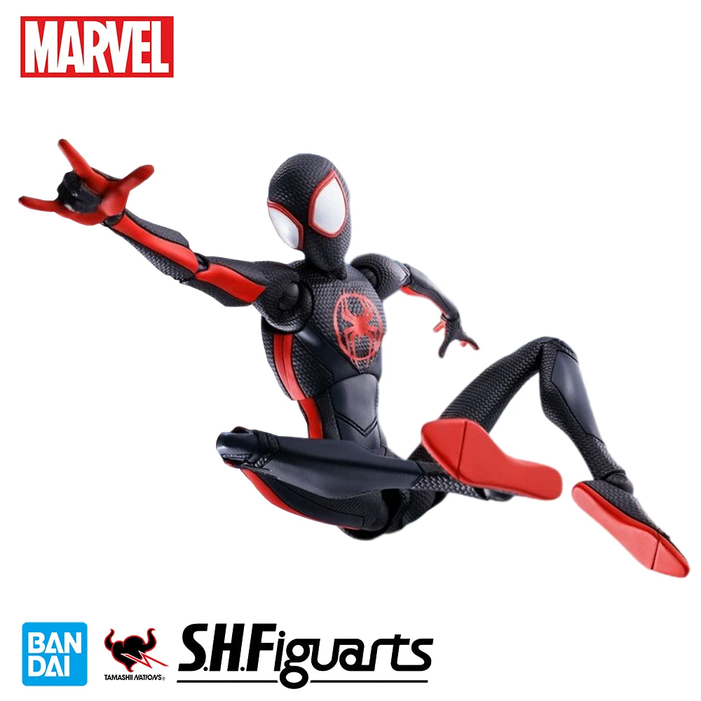 Фигурка Bandai из аниме «Человек-паук», Фигурка Майлз через паука, Игрушечная модель, Подарочная коллекционная игрушка
