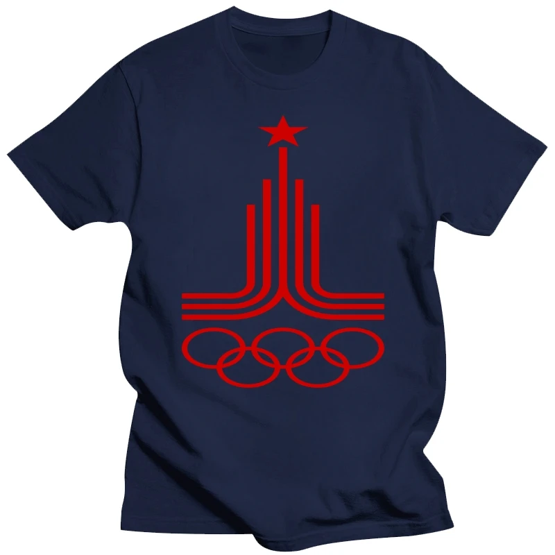 Kaus Acara Olahraga RETRO MOSCOW Olypic GAMES 1980-Lari Pria