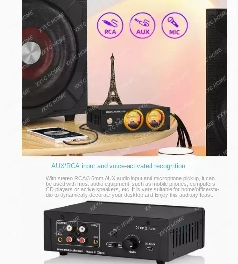 Микрофонный звукосниматель RCA, двойной аналоговый желчный пузырь, измеритель уровня звука из алюминиевого сплава, музыкальный ритм, регулировка света, усиление (art.: 3920cc9c07f4e) - 3920cc9c07f4e