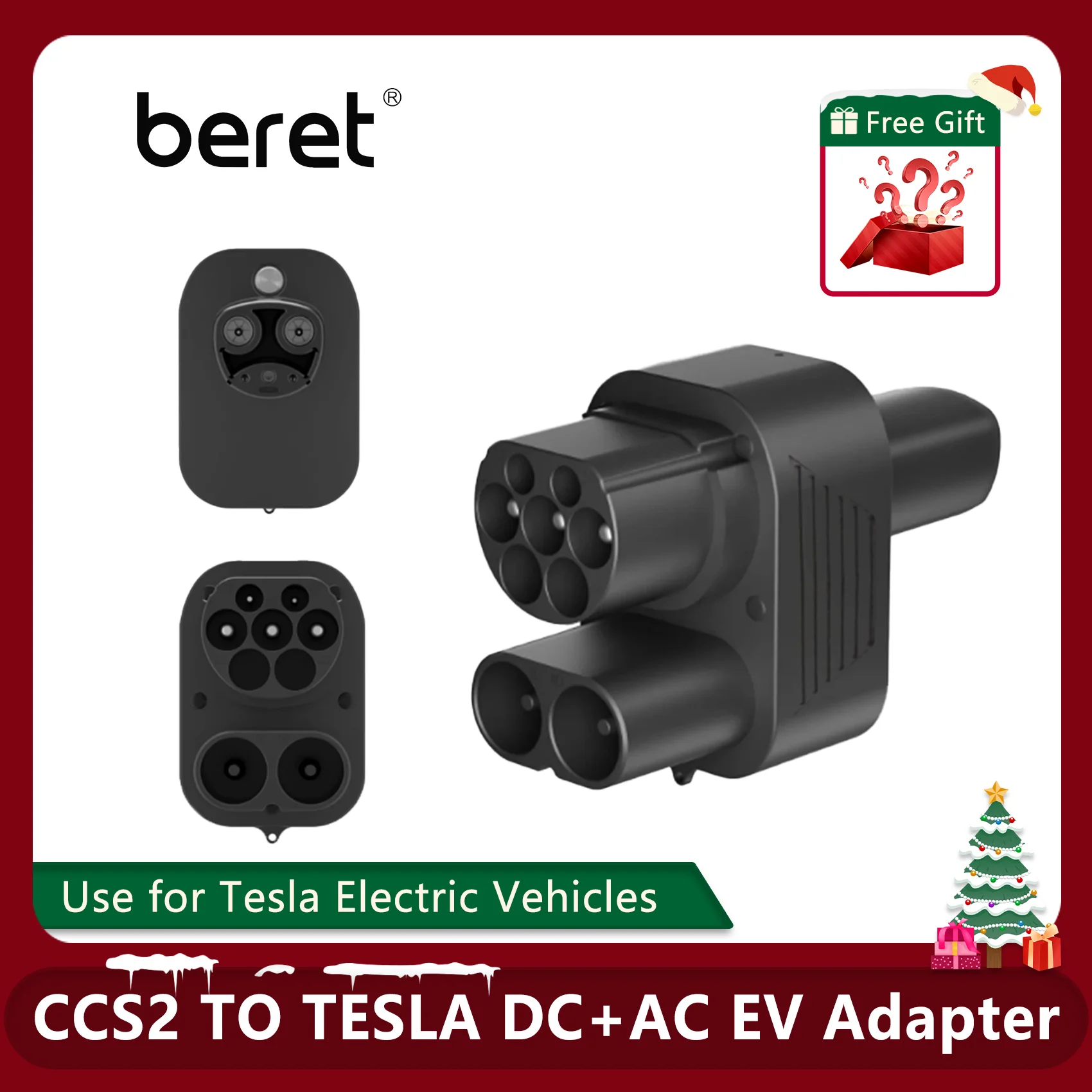 Адаптер CCS2 к Telsa AC DC, совместимый с электромобилем NACS, разъем зарядного устройства EV CCS2 для адаптера Tesla CCS2 Fit Tesla