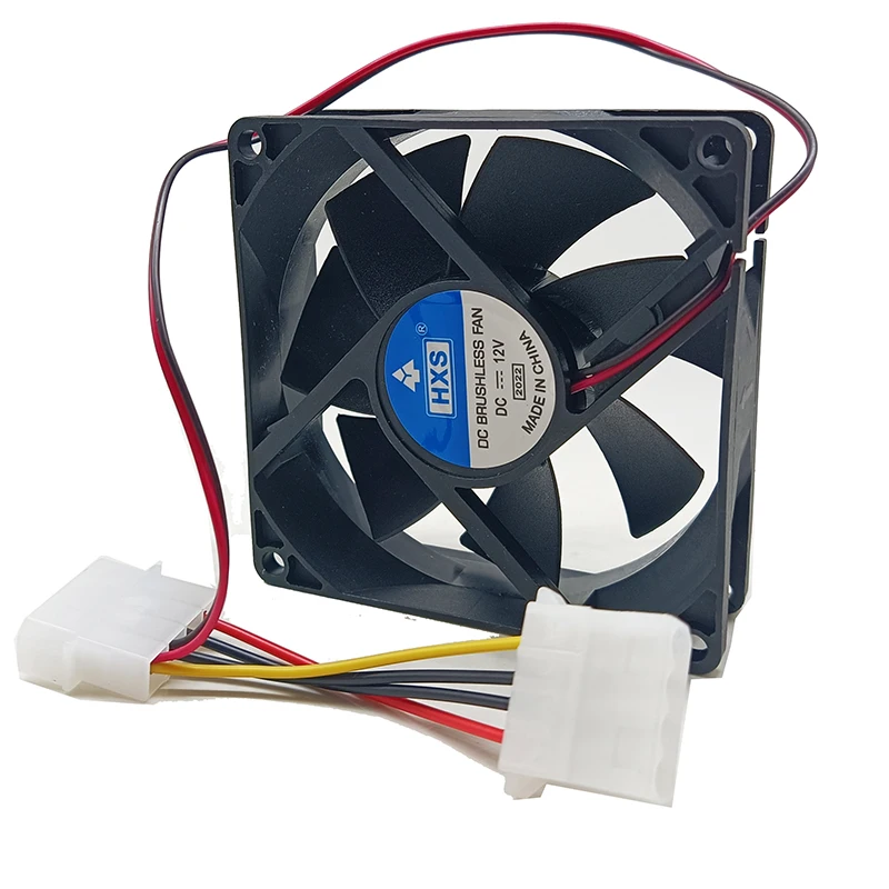 ПК компьютер чехол 8025 80 мм 8 см 25 мм толщина DC 12V черный 4Pin охлаждающий моторный вентилятор (art.: 7ac53f4f2) - 7ac53f4f2