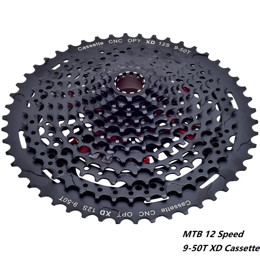 12-скоростной MTB 12s 9-50T XD, черная кассета с ЧПУ, горный велосипед, велосипед с муфтой свободного хода, 12 В, звездочка k7, диапазон передач 556%, детали велосипеда Велоспорт