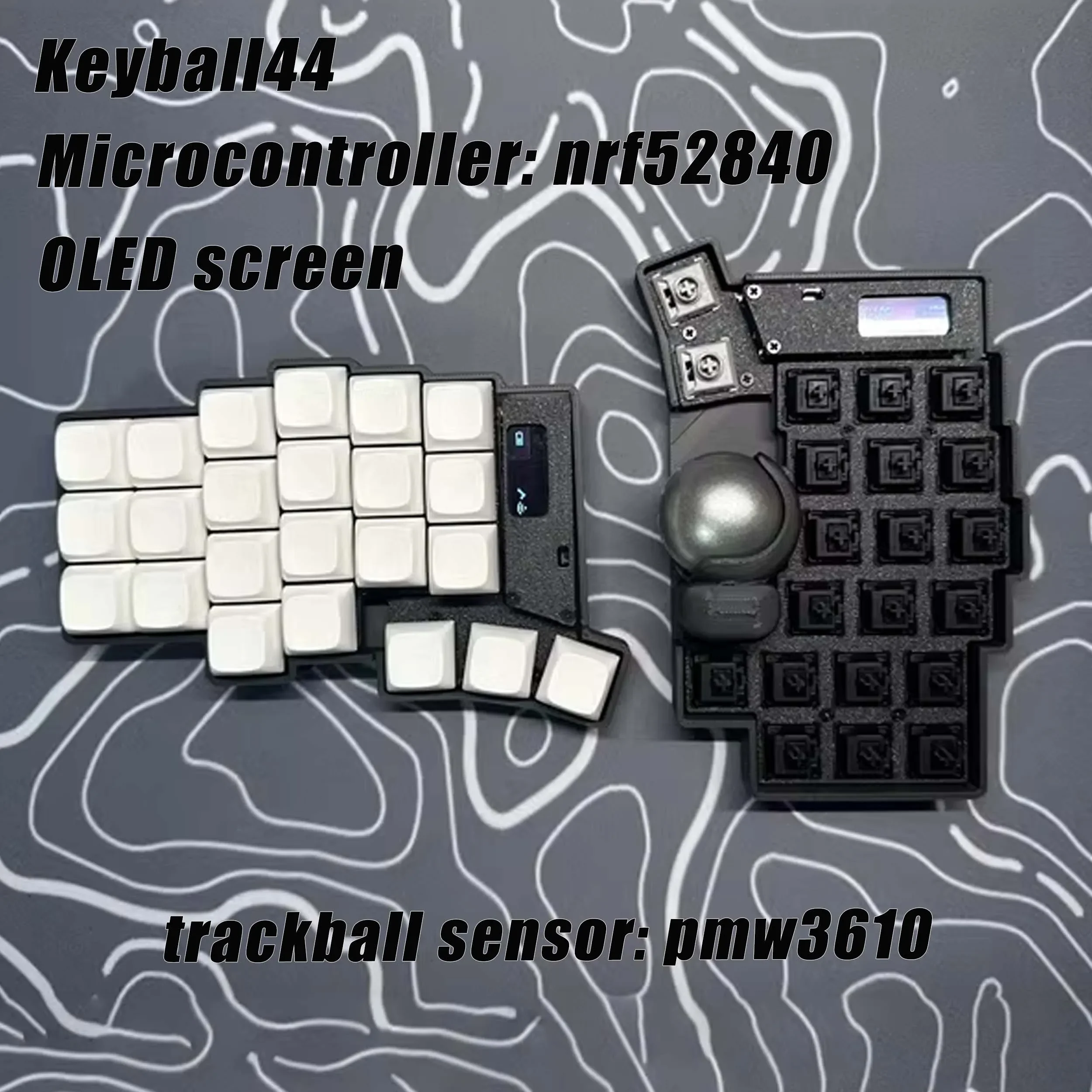 Фото Комплект разделенной клавиатуры Keyball 39/44/661 с трекболом, OLED-экраном, беспроводная разделенная механическая клавиатура, комплект настройки, поддержка ZMK, подарок №3