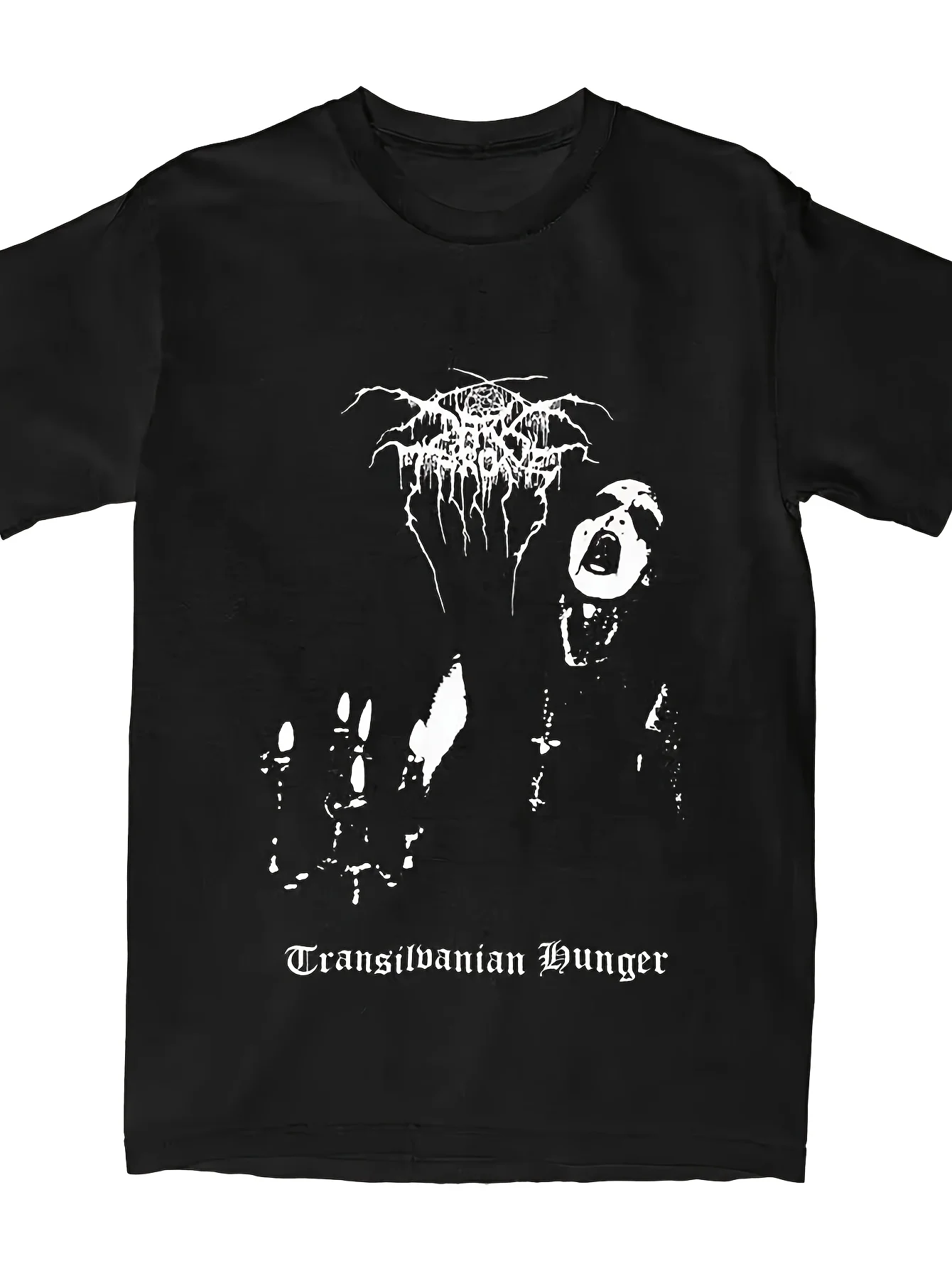 Мужская и женская футболка Darkthrone Transilvanian Hunger, винтажная футболка из чистого хлопка, норвежская черная футболка с металлической лентой, большой размер 01336