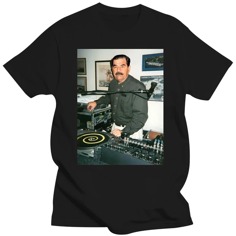 2025 новые модные брендовые топы, мужская футболка, мужская футболка Dj Saddam Hussein Technics 1200, Iraq House Edm, лучшие футболки в стиле хип-хоп