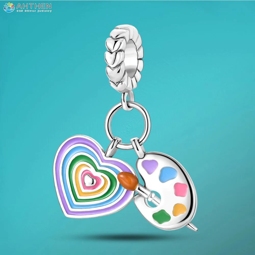 Оригинальные браслеты Pandora в виде радужной сердца