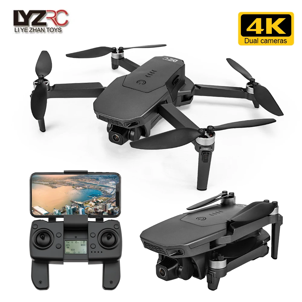 XKJ 2022 Новый L300 GPS Дрон 4K профессиональный двойной HD EIS камера свет потока фотография искусственный Wi-Fi бесщеточный складной Квадрокоптер Рад...