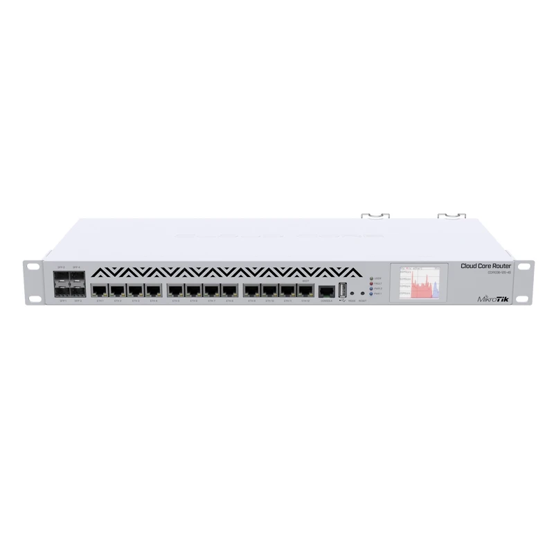 MikroTik фрезерный роутер, 12xgigabit Ethernet, 4xsfp Cage, LCD, 36cores x1.2GHz CPU, 8Гб RAM