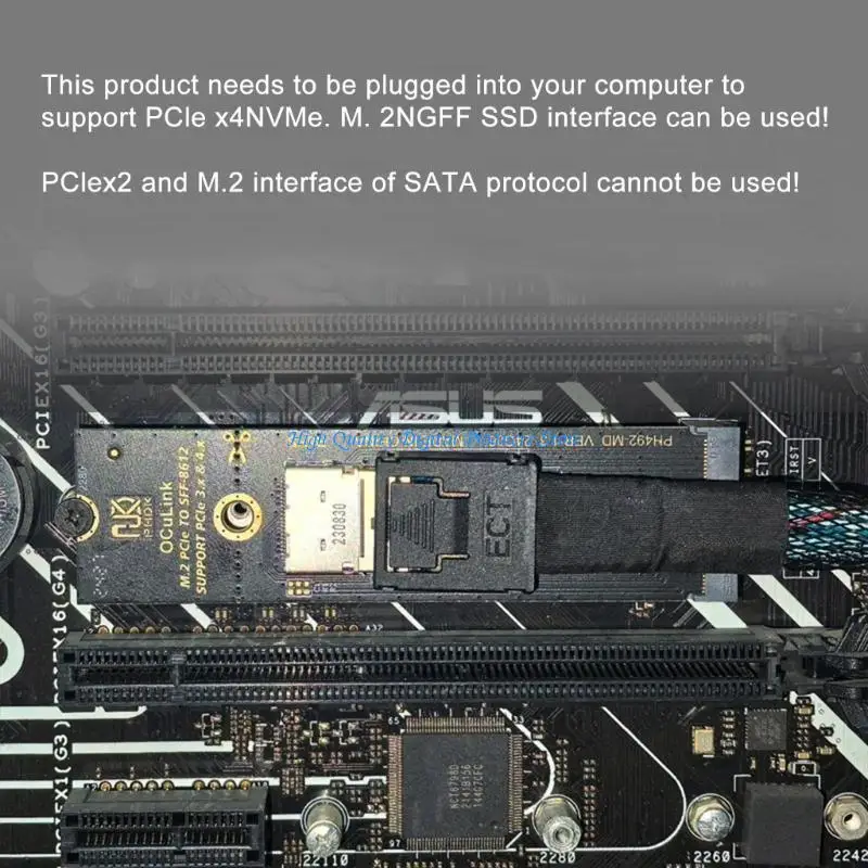 Фото U2JE M.2 PCIE NVME в SFF 8612 Адаптерная адаптерная адаптерная карта SFF8611 SFF8612 Быстрая передача данных Увеличение решения №5