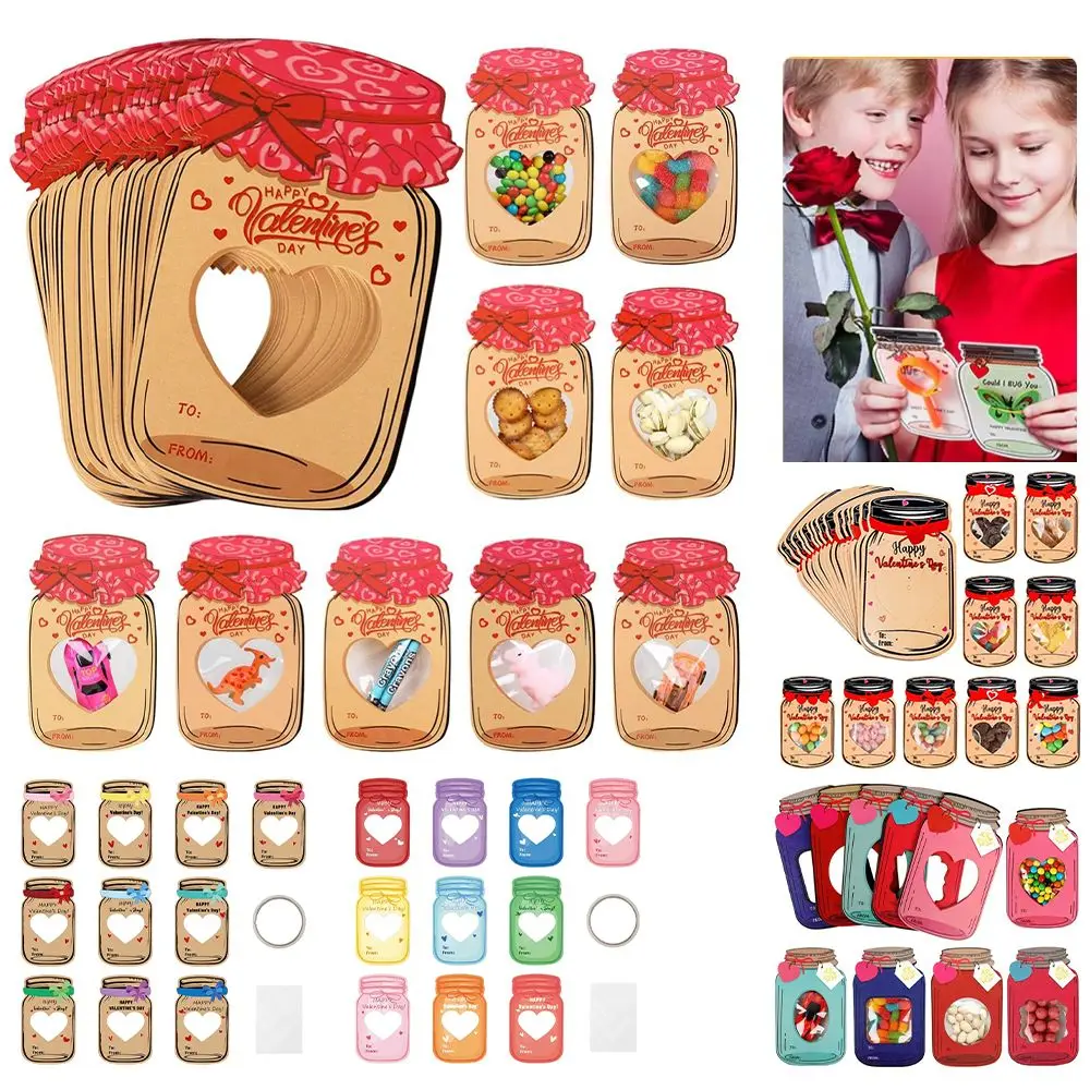 30/50 шт. Mason Jar открытки на день Святого Валентина Macarons ретро открытки счастливого Валентина прочные пустые поздравительные открытки из крафт-бумаги для вечеринки