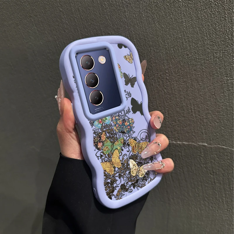 Y100 Летающая бабочка волнистой формы силиконовый чехол для телефона ViVO Y100 Y200 Y91 Y91i Y93 Y93s Y91c Y78 Y51 Y38 V29 V29E V29Pro Cover