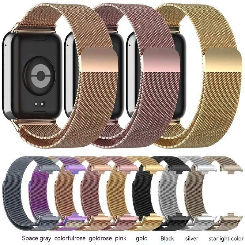 Ремешок магнитный для Xiaomi Miband 8Pro, сменный металлический сетчатый Браслет «Миланская петля» из нержавеющей стали