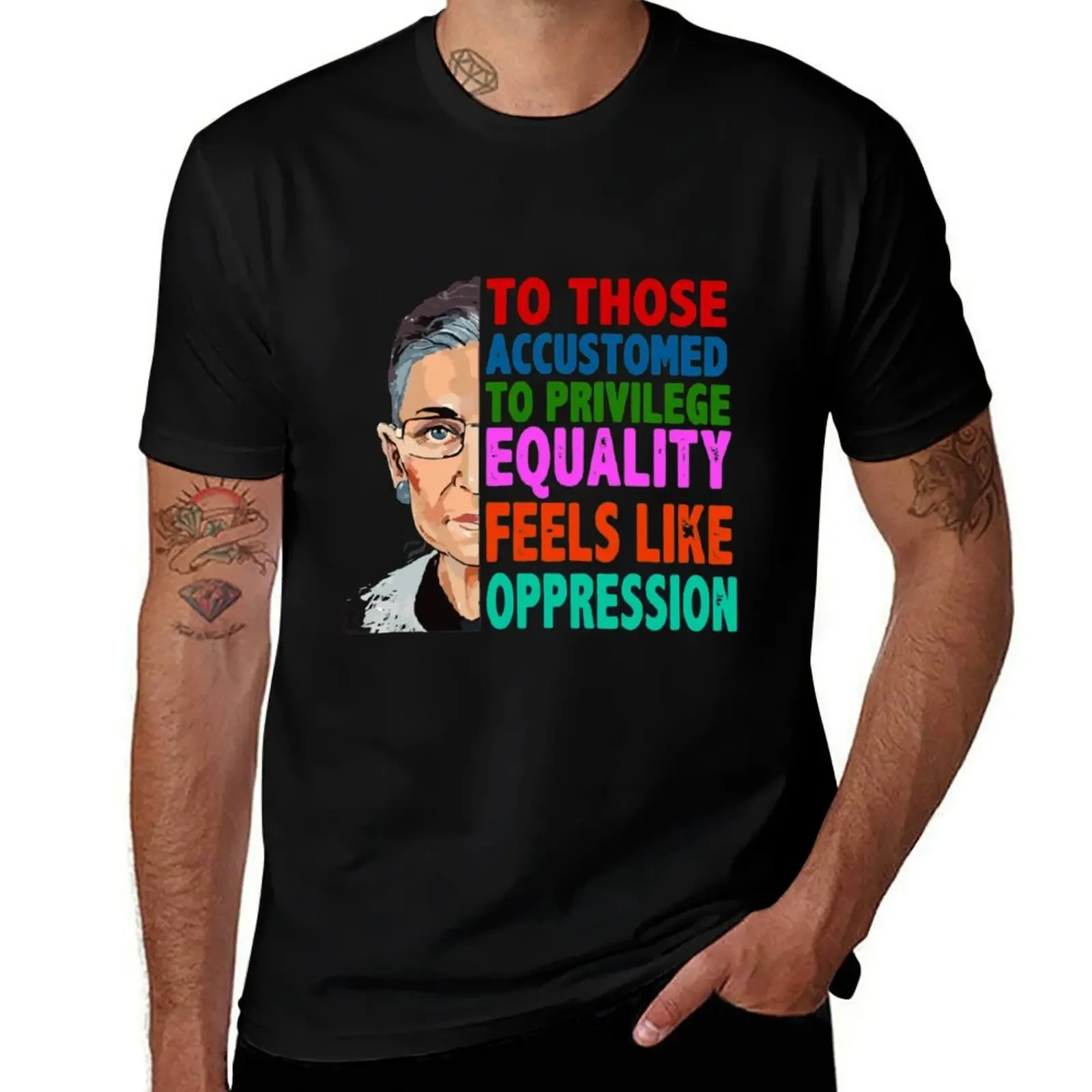 RBG Quote To Those Accustomed to Privilege Equality Feels like Oppression Футболка Топы Эстетическая одежда Мужская дизайнерская футболка